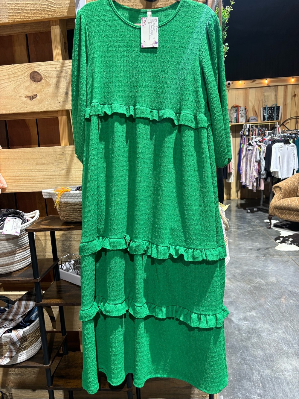 Celeste Green Ruffle Tiered Maxi Dress